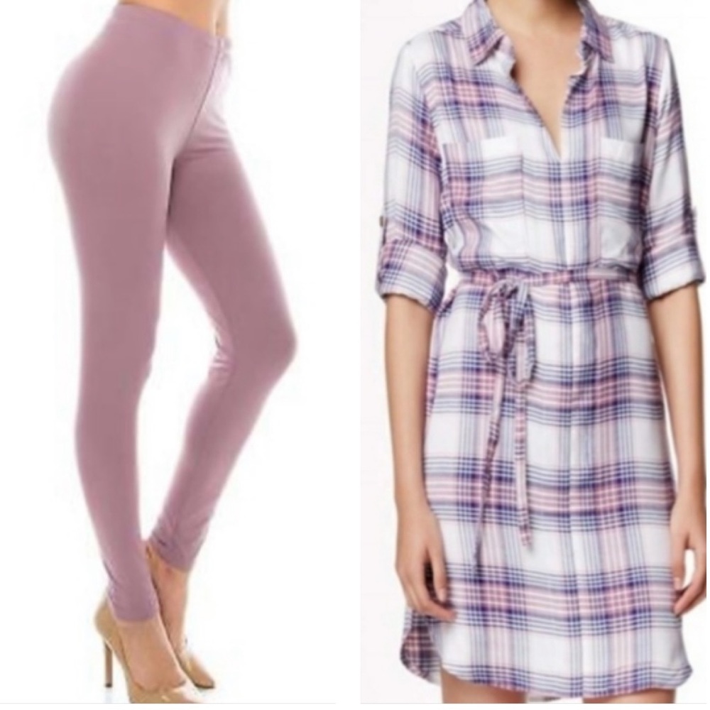 5/$10 Eligible || Mauve-y/Lavender Leggings - Picture 2 of 4
